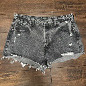 Wild Fable High Rise Cutoff Jean Shorts - Black Gray Wash - 16